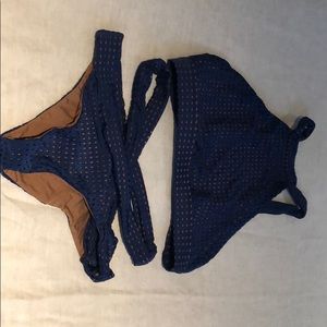 Acacia mesh bathing suit top and bottom